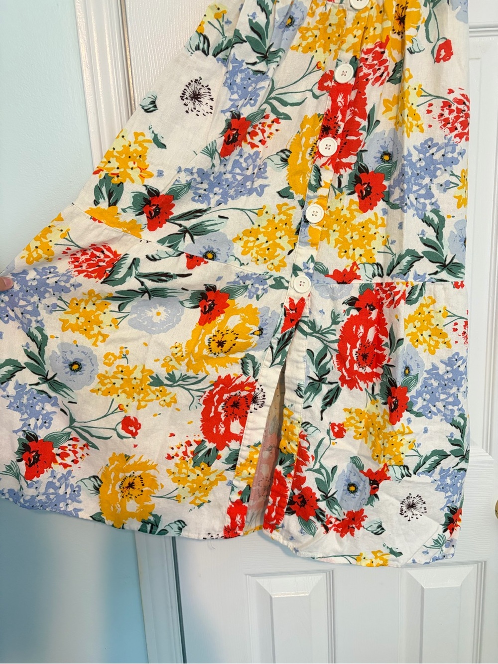 Urban Outfitters Positano Linen Blend Floral Midi Dress - Size XS - Picture 7 of 12